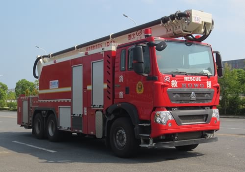 重汽豪沃后双桥32米举高喷射消防車(chē)