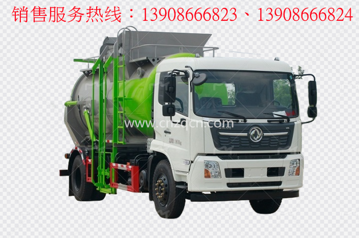 东风天锦餐厨垃圾車(chē)(圆罐)